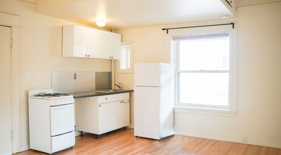 Updated NW Portland Studio: Bright & Sunny with High Ceilings + Gas Stove 