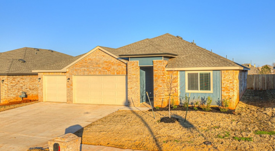 Two weeks free rent- Brand new home only minutes away from Paycom, Falling Springs Addition + Greenbelt lot + Deer Creek Schools + 4 bedrooms + 3 car garage