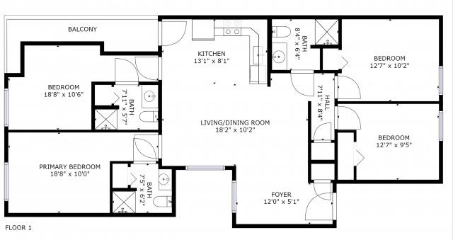 Single Room in a four bedroom/ 3 bathroom apartment