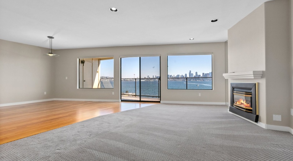 Enormous Waterfront Alki Condo with Stunning City Views and rare secure parking for two cars!