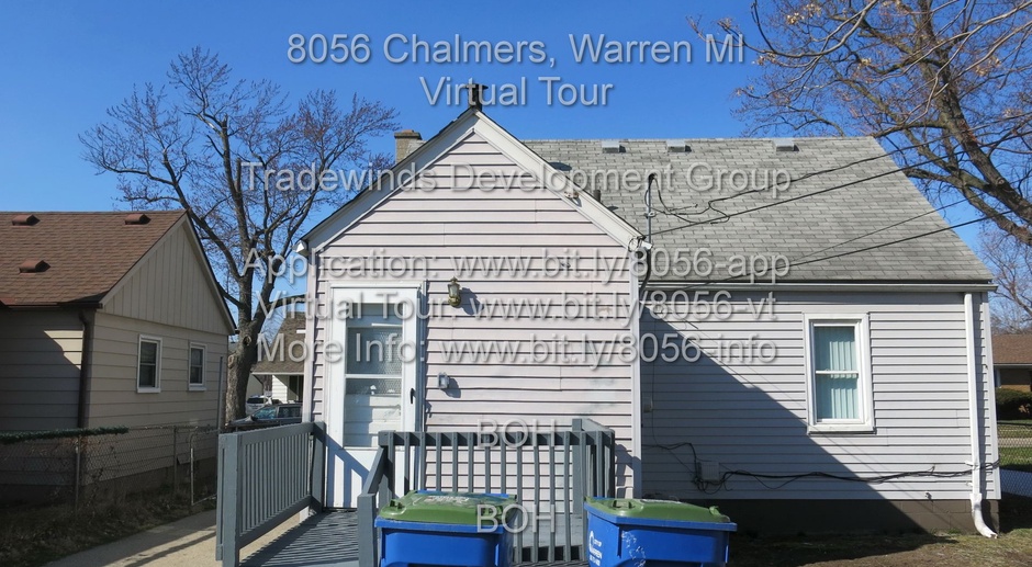 8056 Chalmers 3bed/bath Brand new kitchen with LVP flooring, first floor laundry and garage